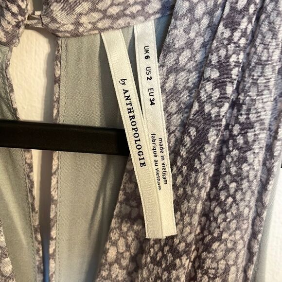 Anthropologie Marfa Snakeskin Grey Midi Dress 2 - Picture 7 of 13